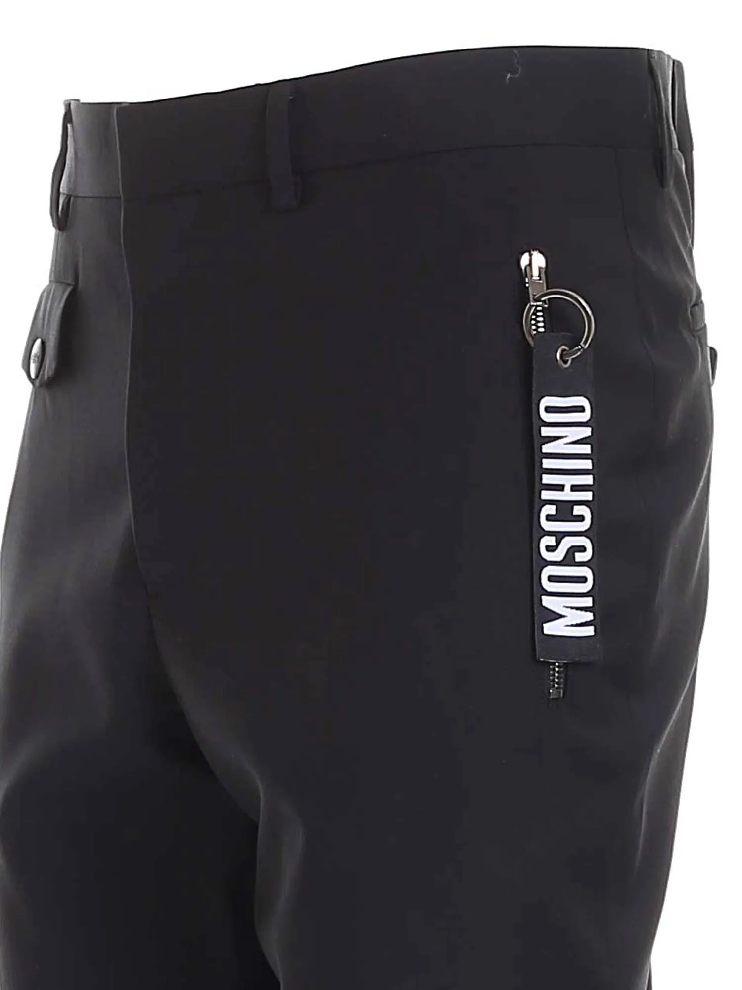Moschino Logo Charm Straight-Leg Pants