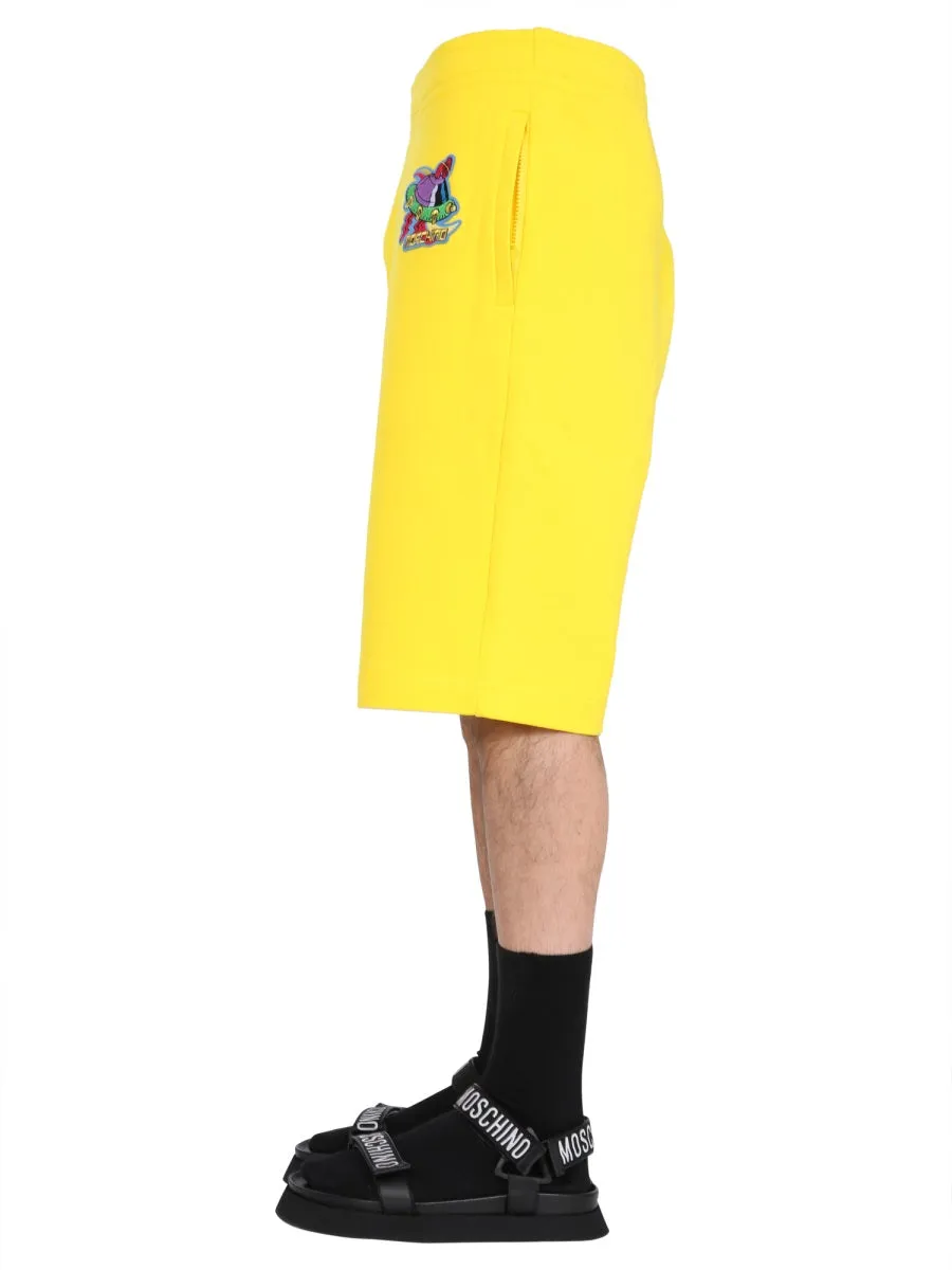 Moschino Logo Space Patch Shorts