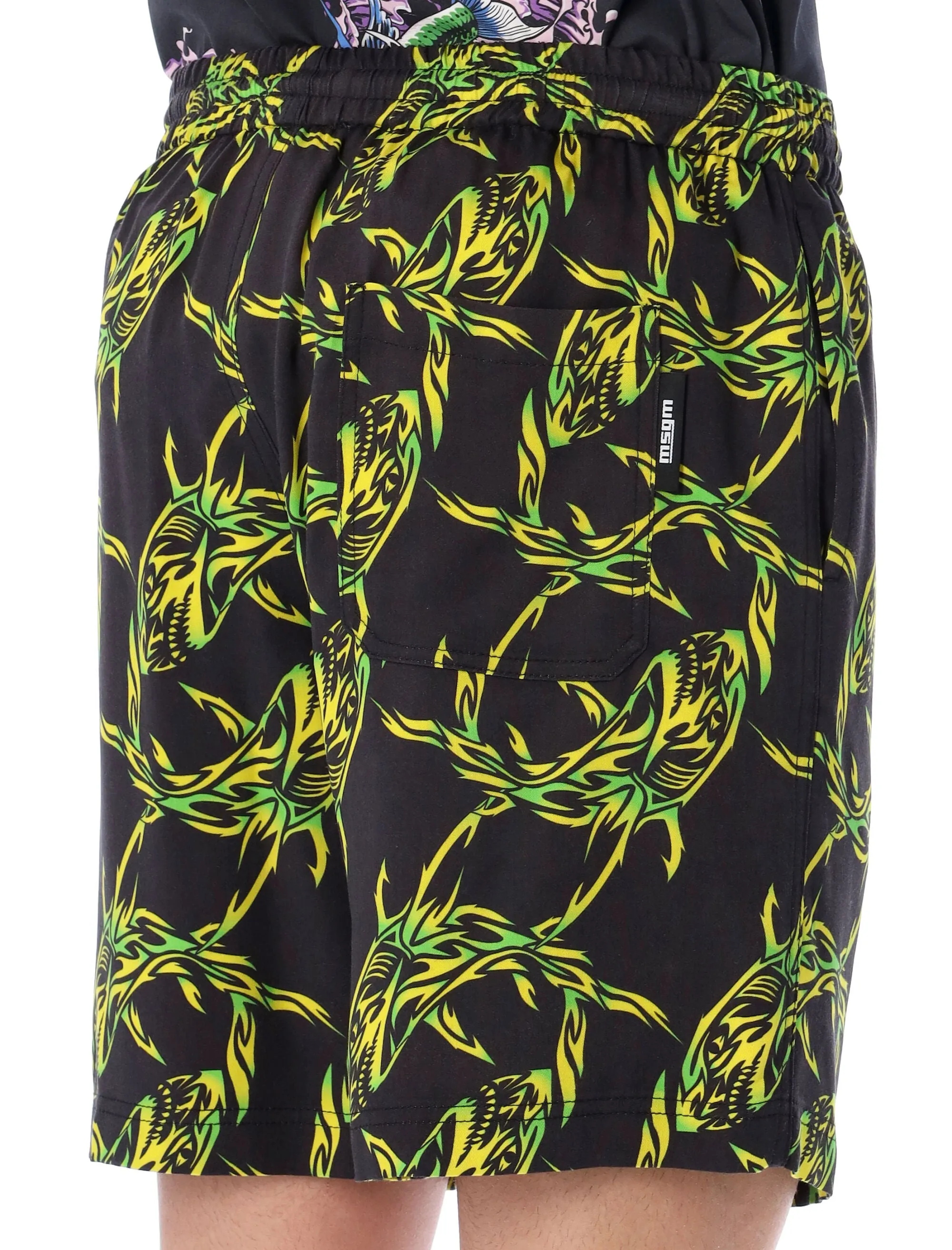 MSGM Allover Shark Printed Shorts