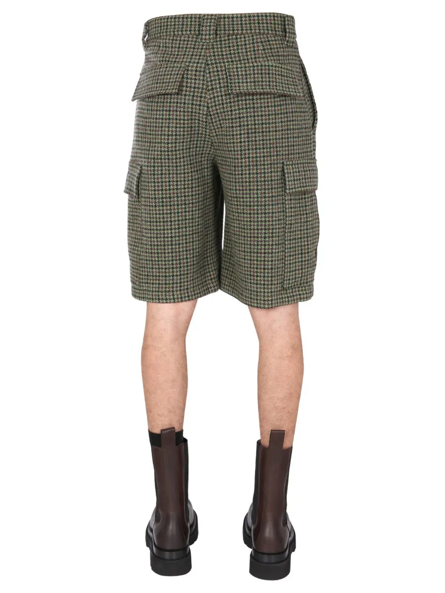 MSGM Checked High-Waisted Shorts