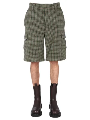 MSGM Checked High-Waisted Shorts