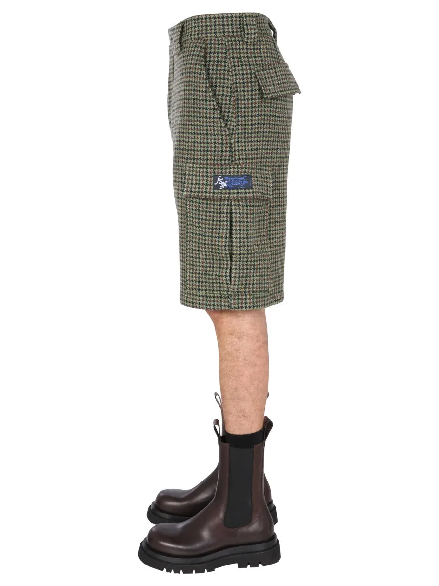 MSGM Checked High-Waisted Shorts