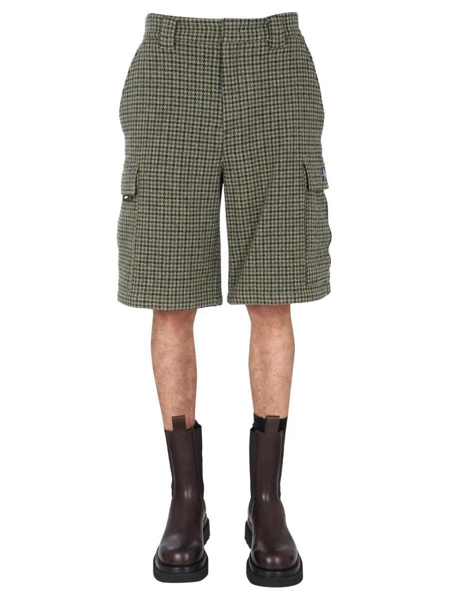 MSGM Checked High-Waisted Shorts