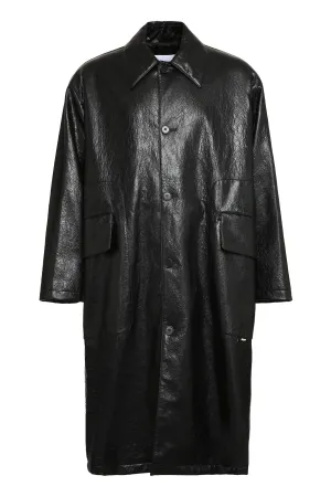 MSGM Faux Leather Button-Down Coat