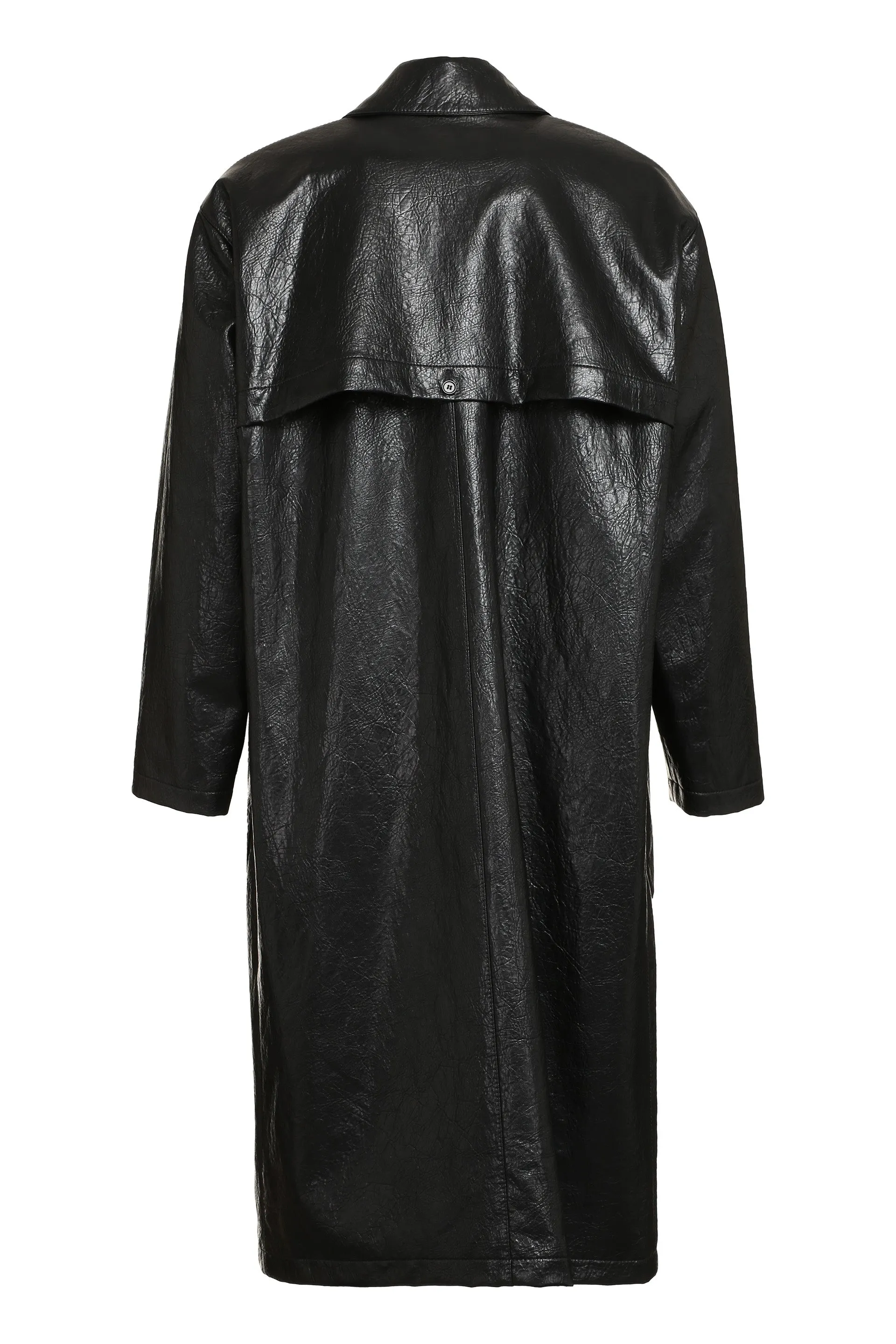 MSGM Faux Leather Button-Down Coat