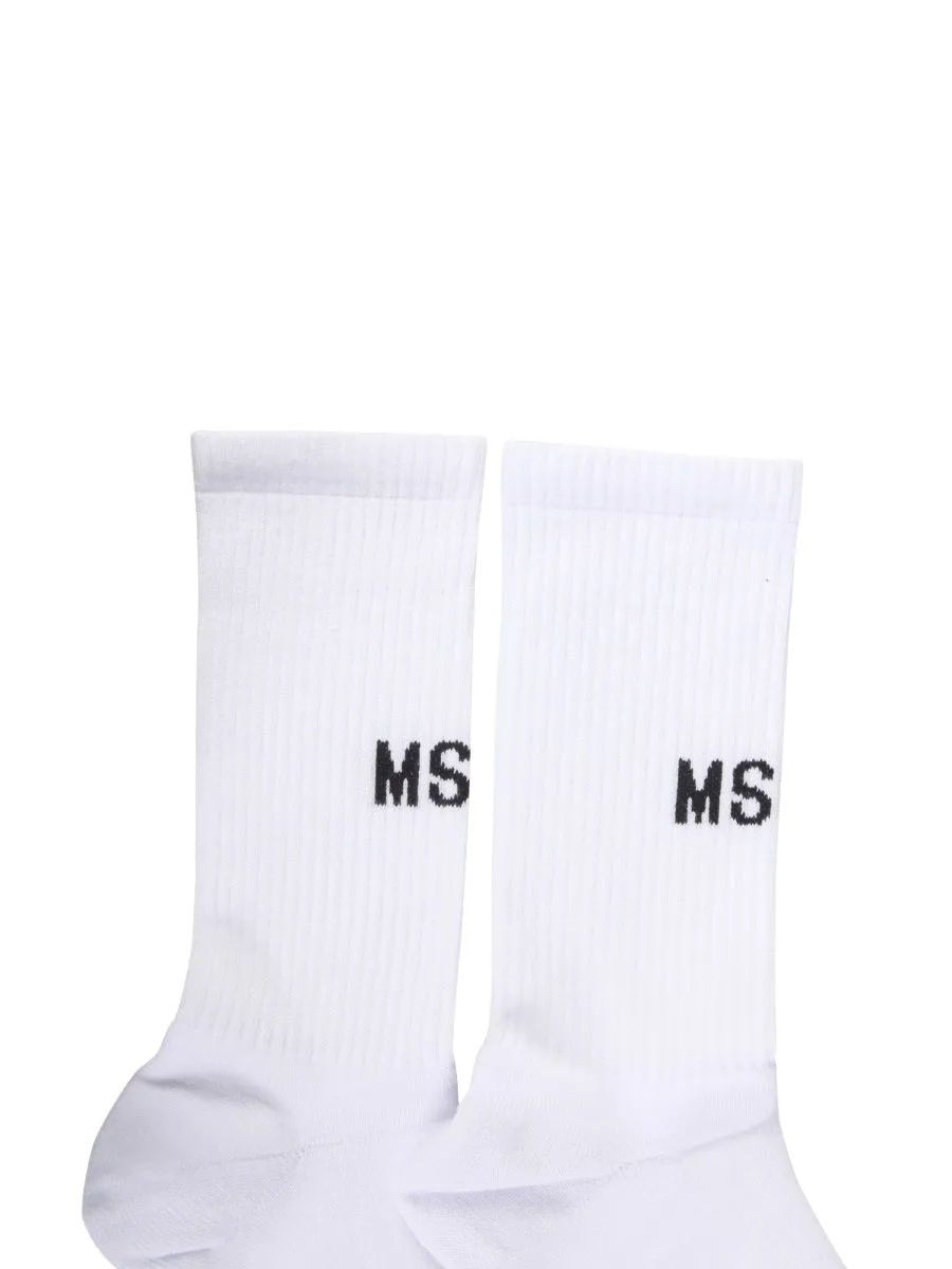 MSGM Logo Intarsia-Knit Socks