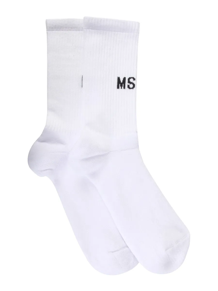 MSGM Logo Intarsia-Knit Socks