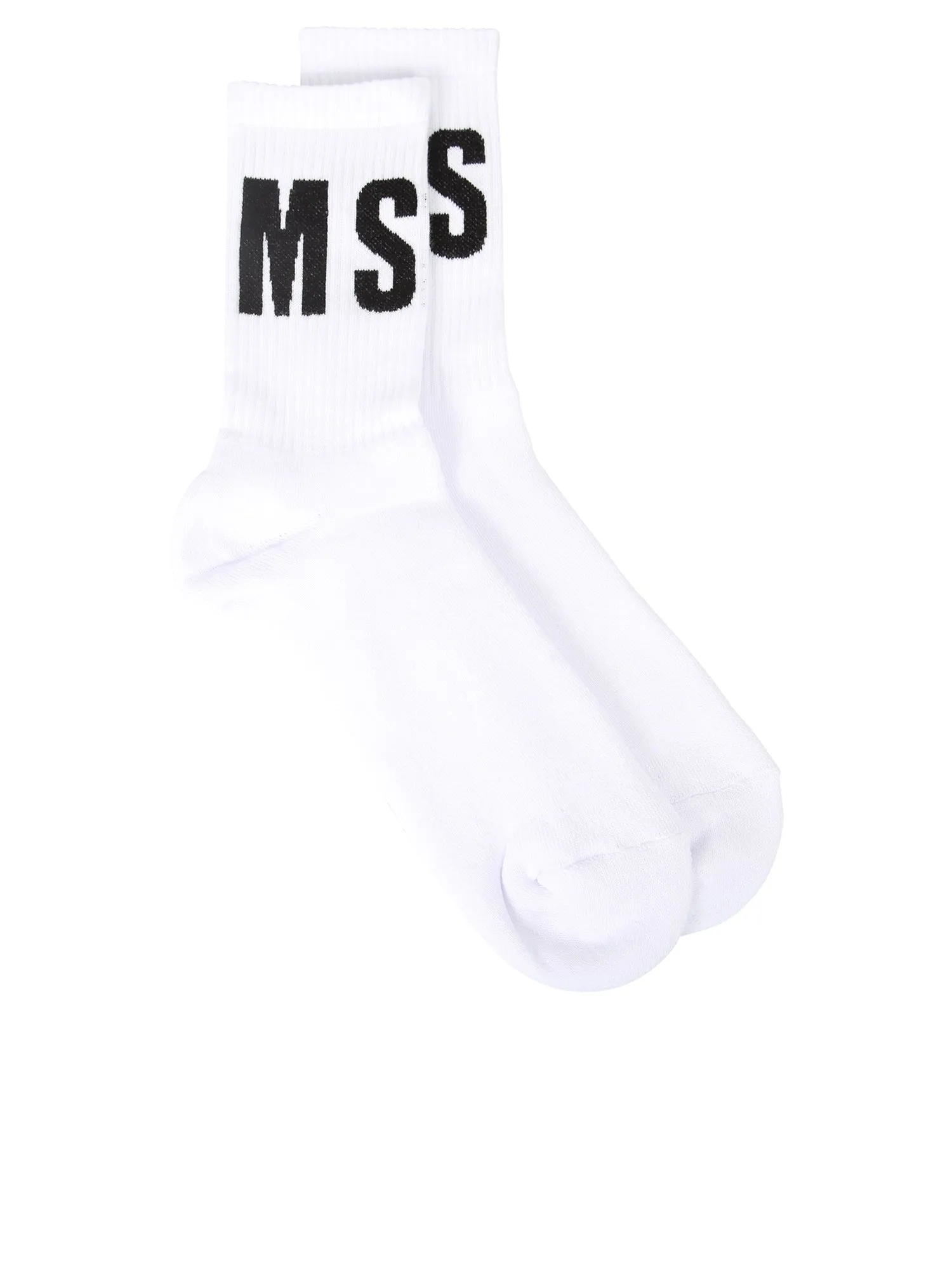 MSGM Logo Intarsia Ribbed Detailed Socks