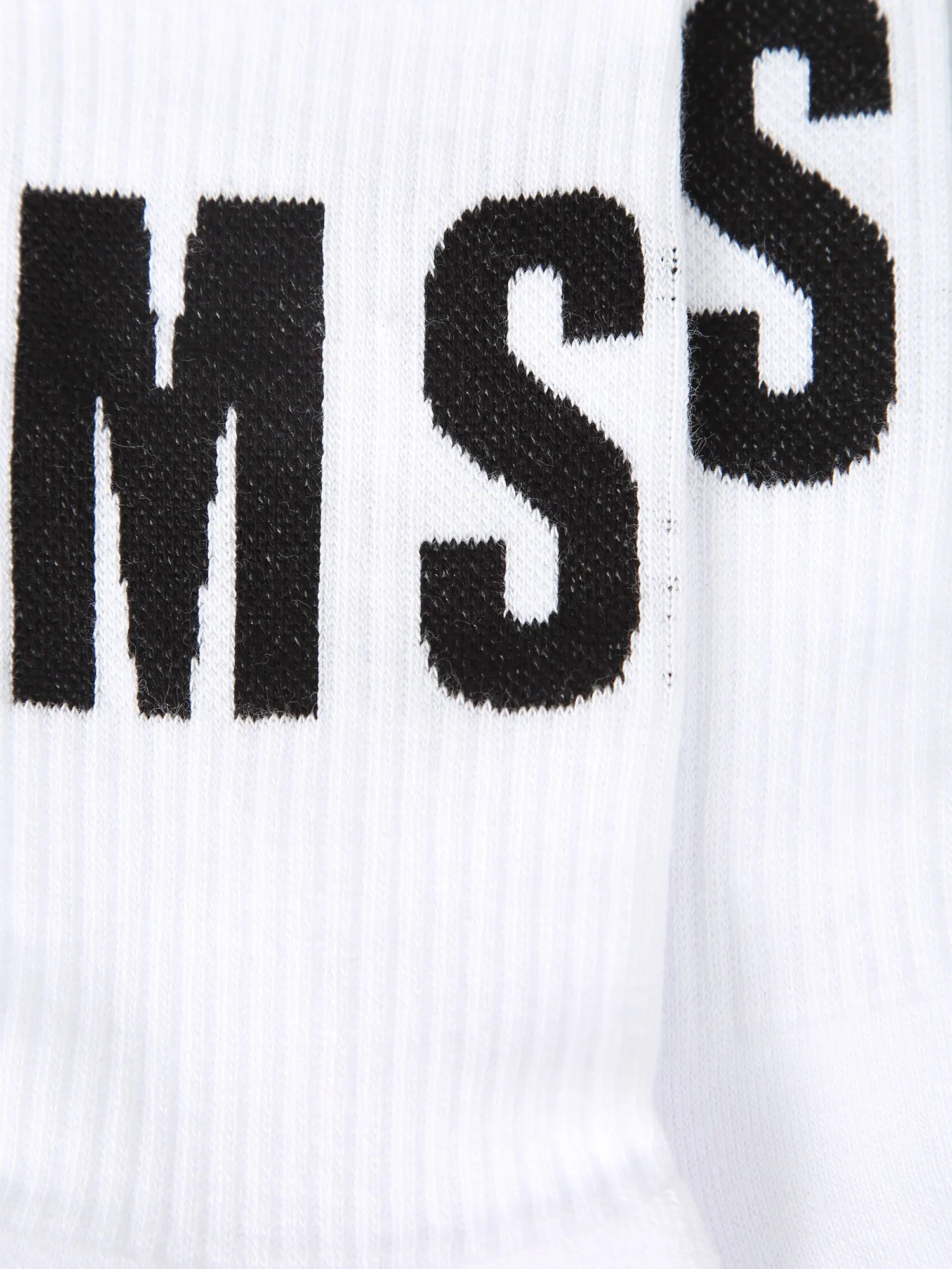MSGM Logo Intarsia Ribbed Detailed Socks