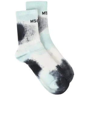 MSGM Logo Intarsia Tie-Dyed Socks