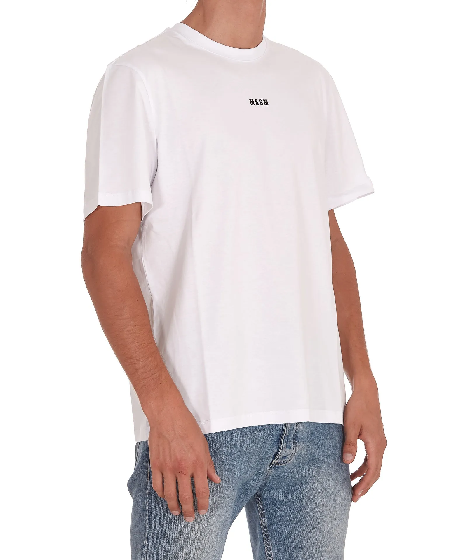 MSGM Logo Printed Crewneck T-Shirt