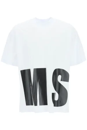 MSGM Logo Printed Crewneck T-Shirt