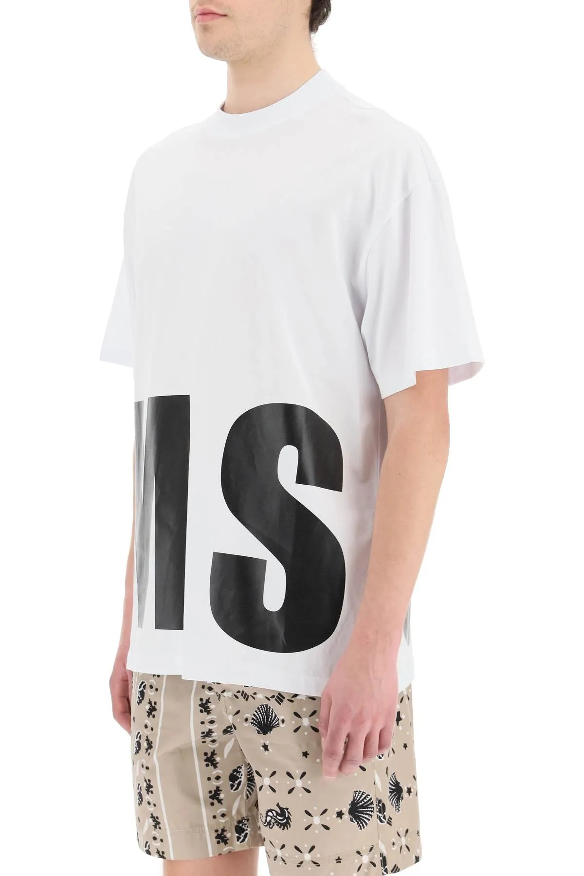 MSGM Logo Printed Crewneck T-Shirt