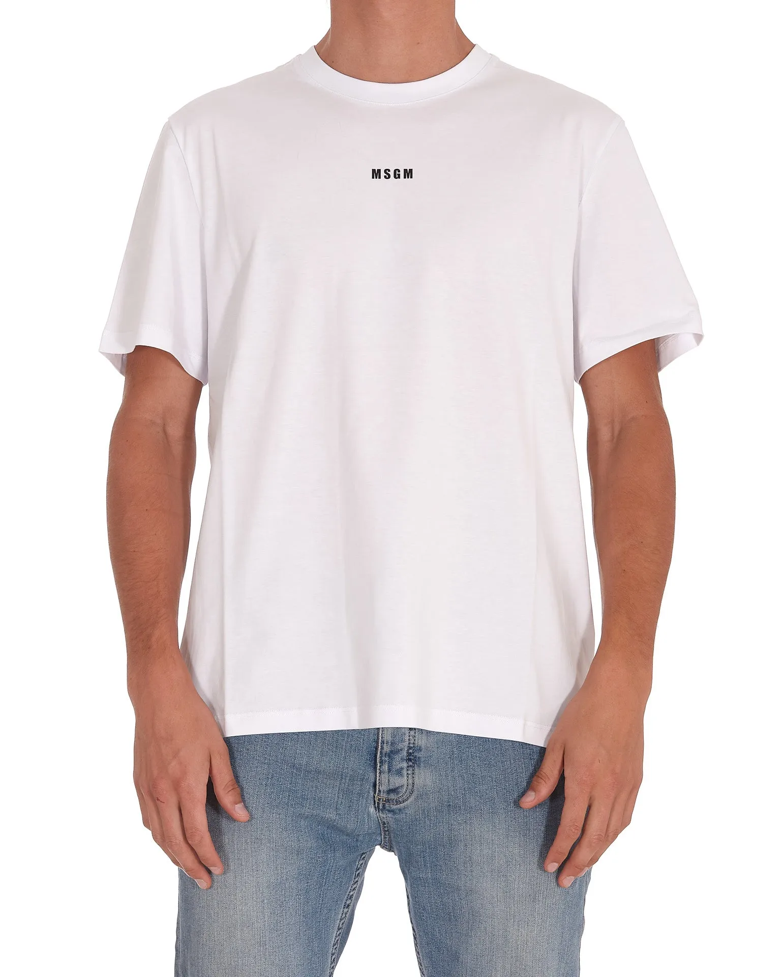 MSGM Logo Printed Crewneck T-Shirt