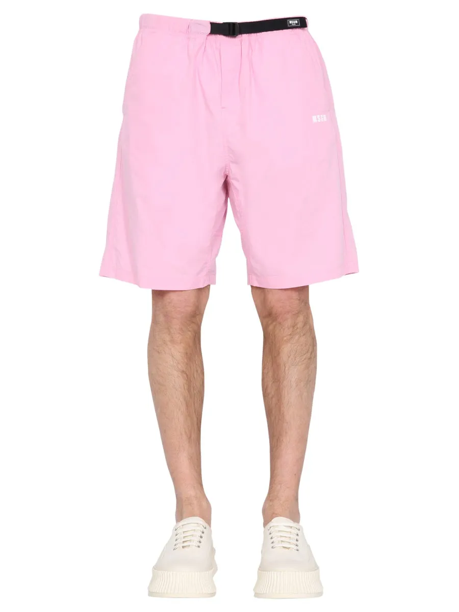 MSGM Logo Printed Shorts