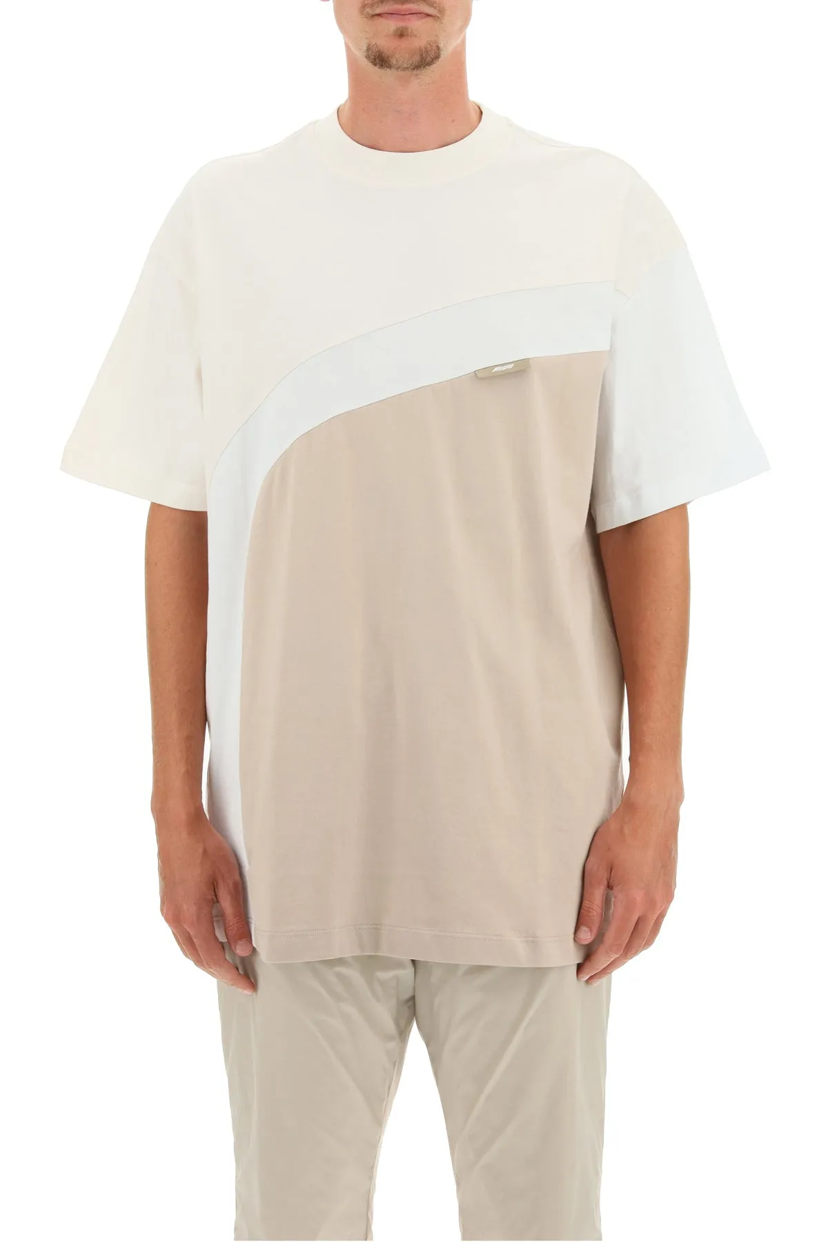 MSGM Panelled Crewneck T-Shirt