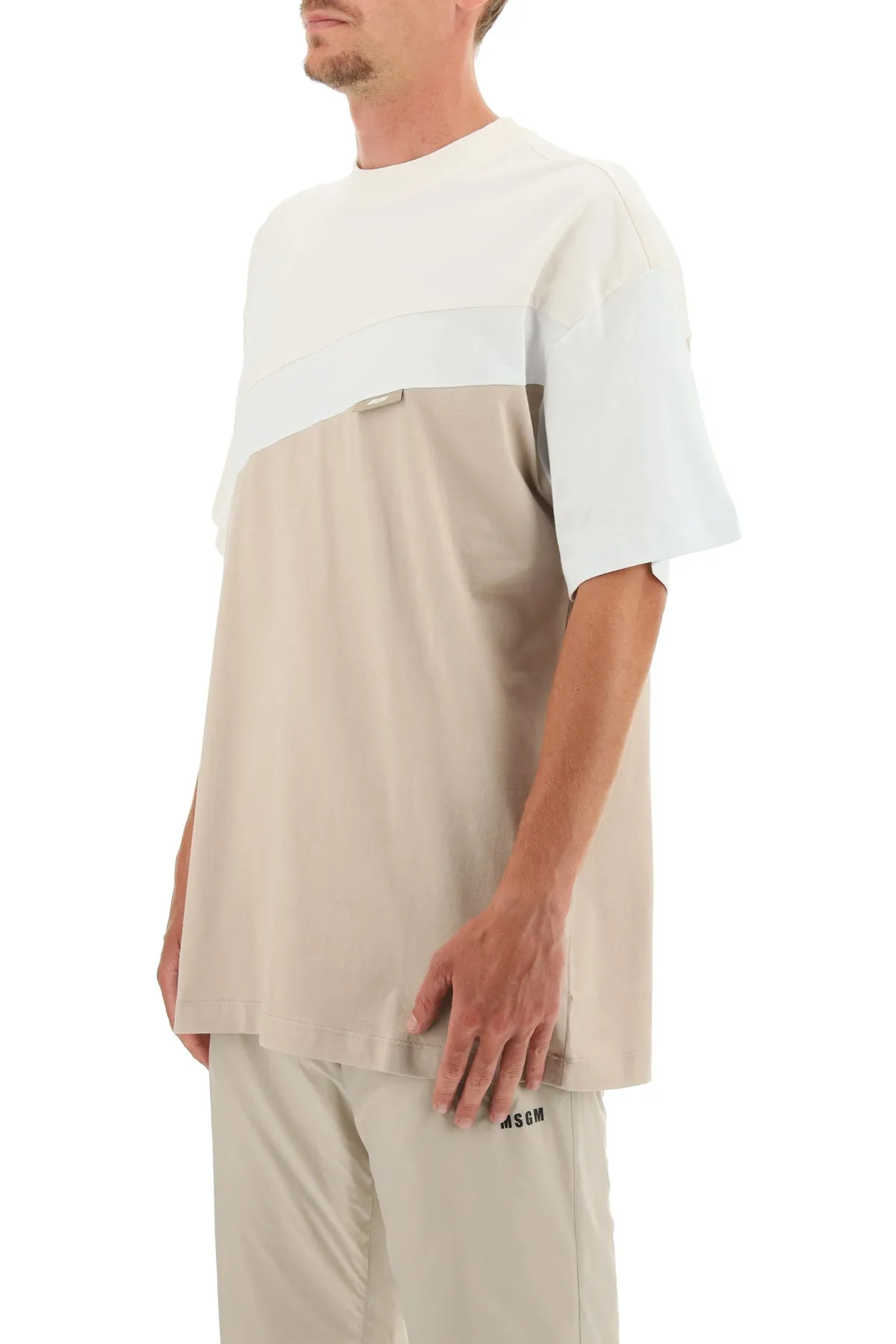 MSGM Panelled Crewneck T-Shirt
