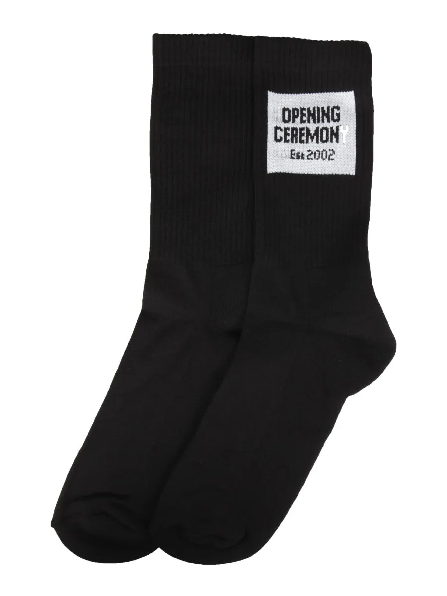 Opening Ceremony Box Logo Intarsia Socks