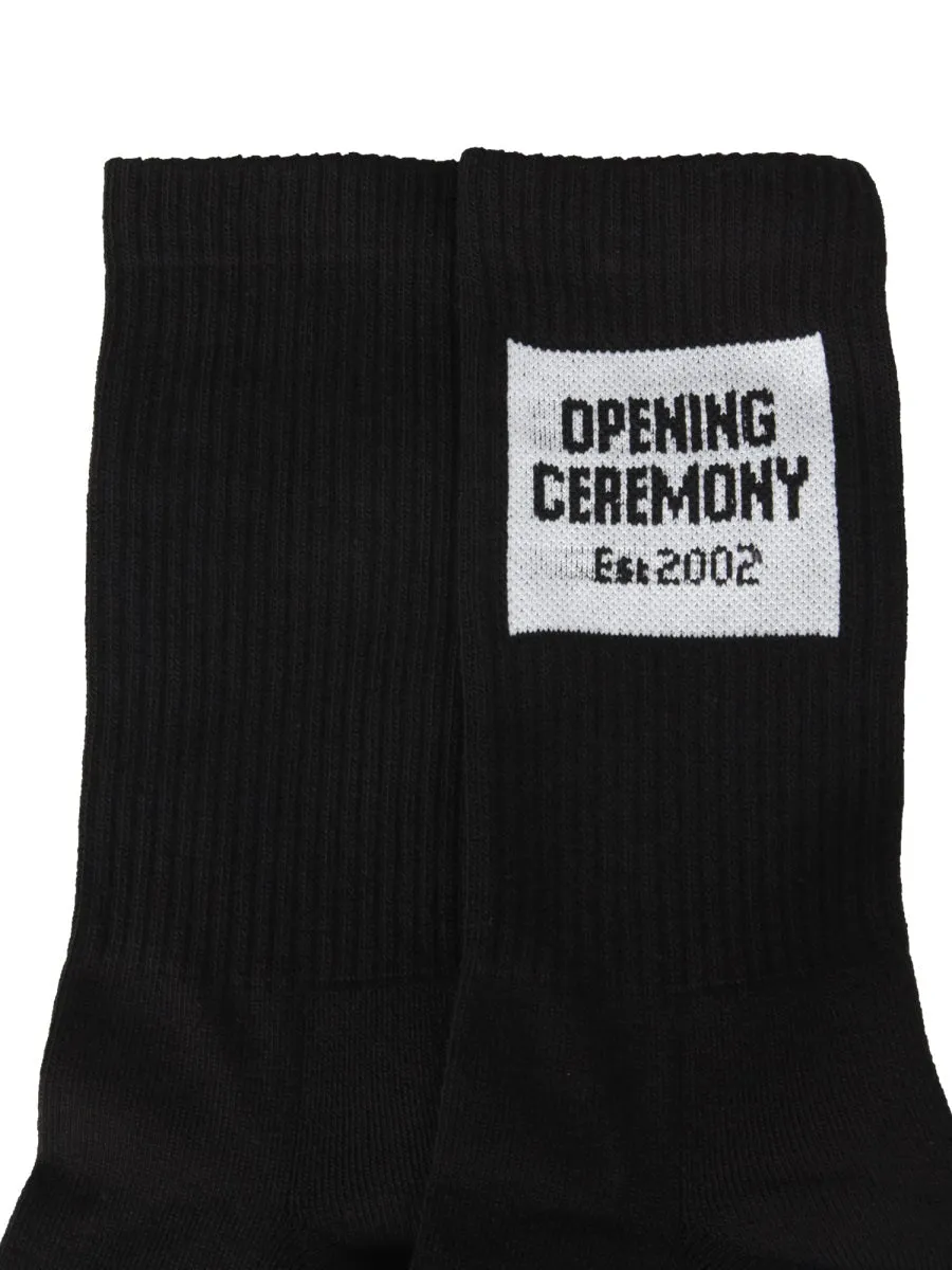 Opening Ceremony Box Logo Intarsia Socks