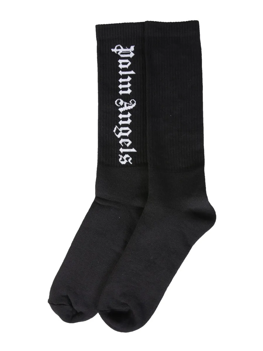 Palm Angels Gothic Logo Socks