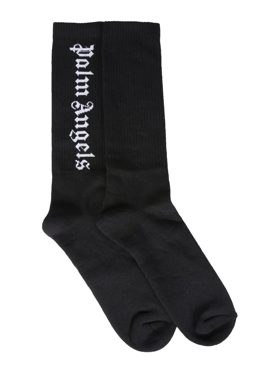 Palm Angels Gothic Logo Socks