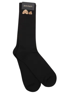 Palm Angels Logo Embroidered Socks