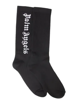 Palm Angels Logo Intarsia Crew Socks