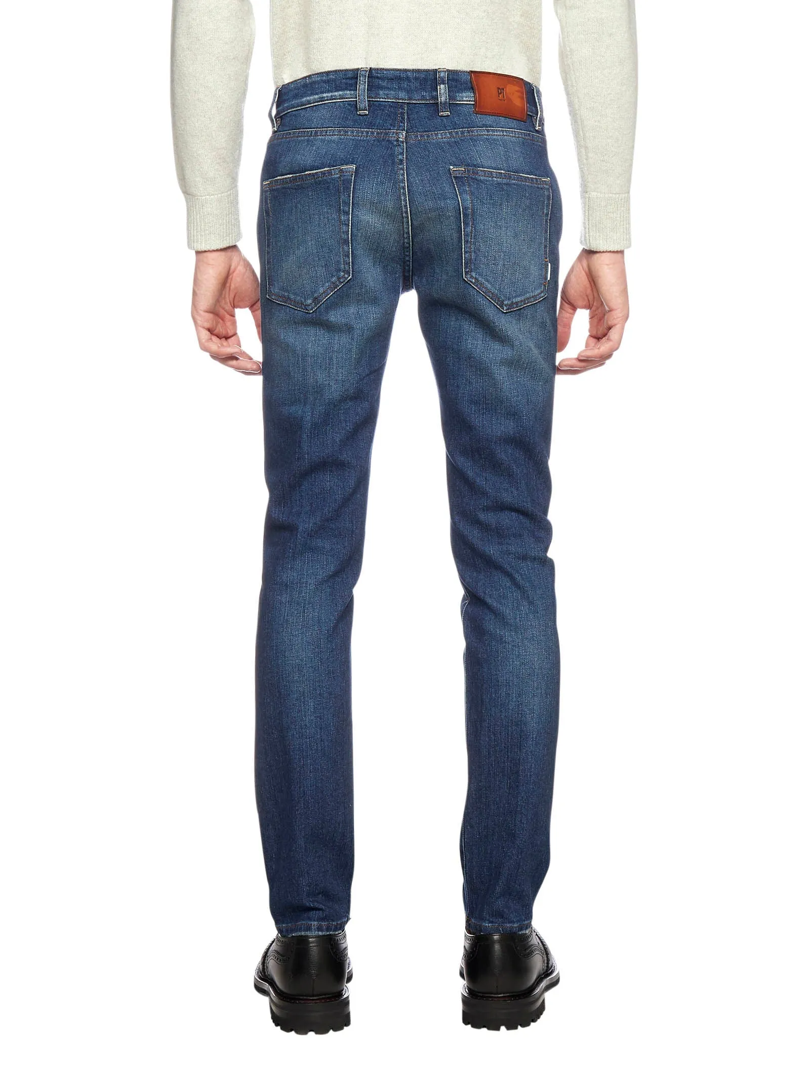Pt05 Washed Straight-Leg Jeans