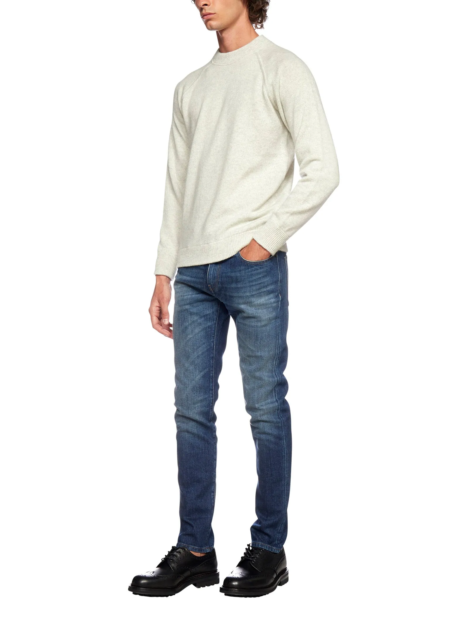 Pt05 Washed Straight-Leg Jeans