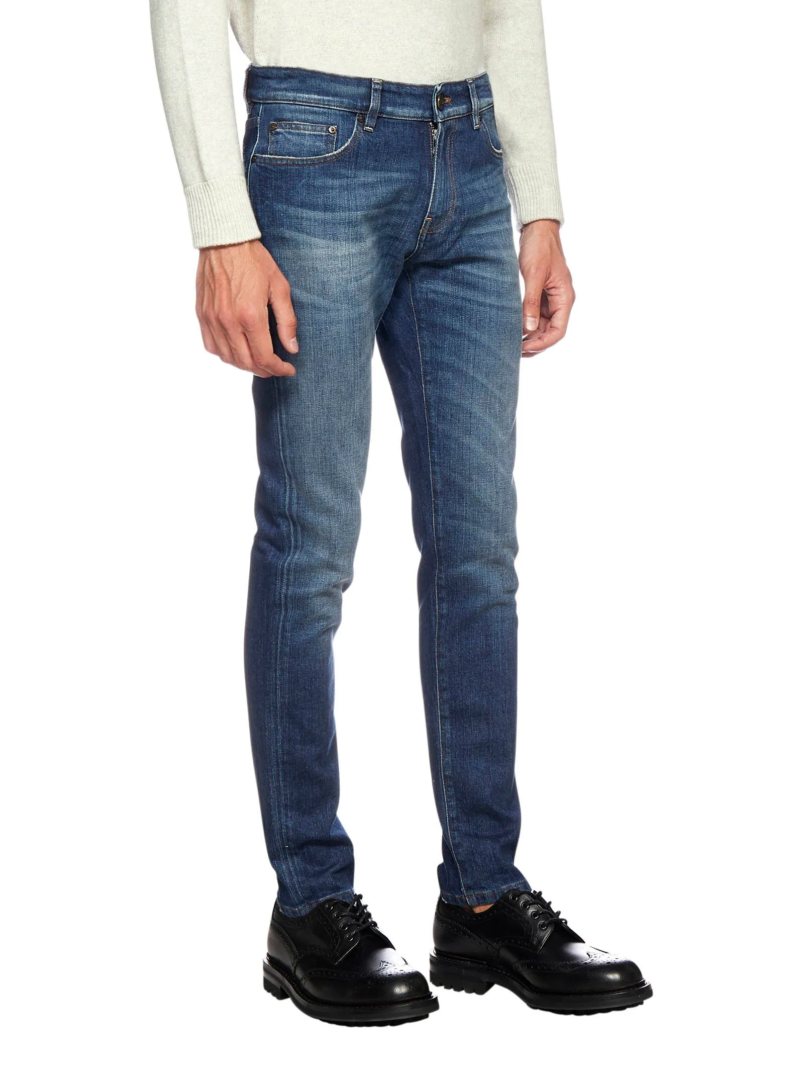 Pt05 Washed Straight-Leg Jeans