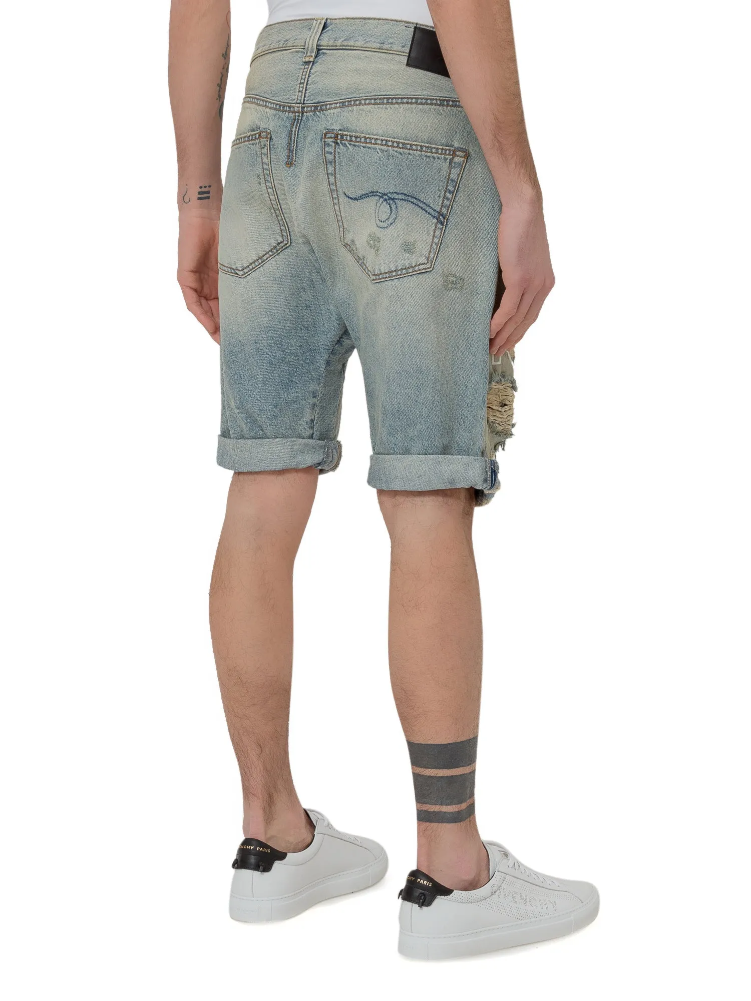 R13 Distressed Denim Shorts