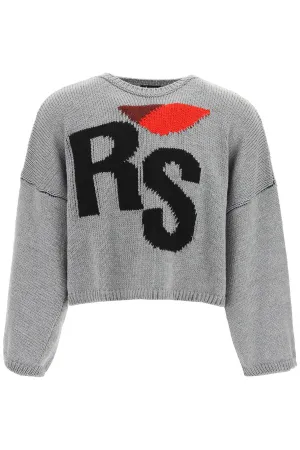 Raf Simons Logo Intarsia Knitted Jumper