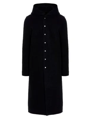 Rick Owens Buttoned Hooded Coat