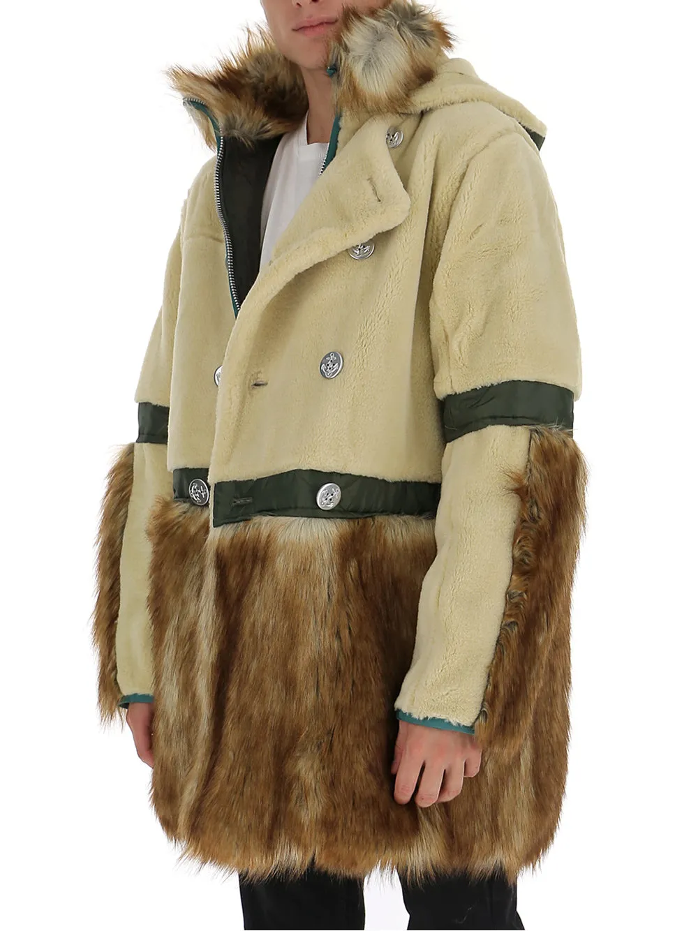 Sacai Faux Fur Hooded Coat