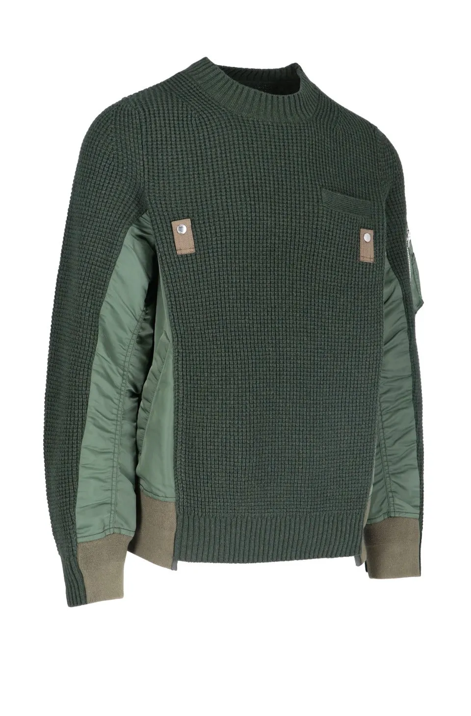 Sacai Panelled Knitted Sweater