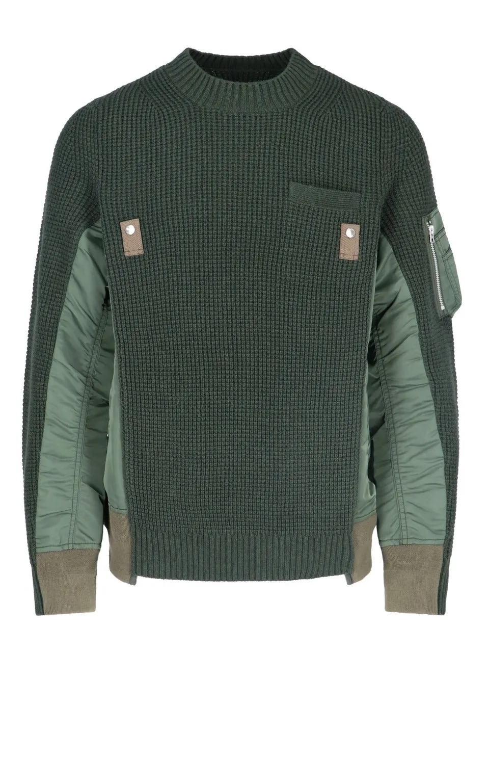 Sacai Panelled Knitted Sweater