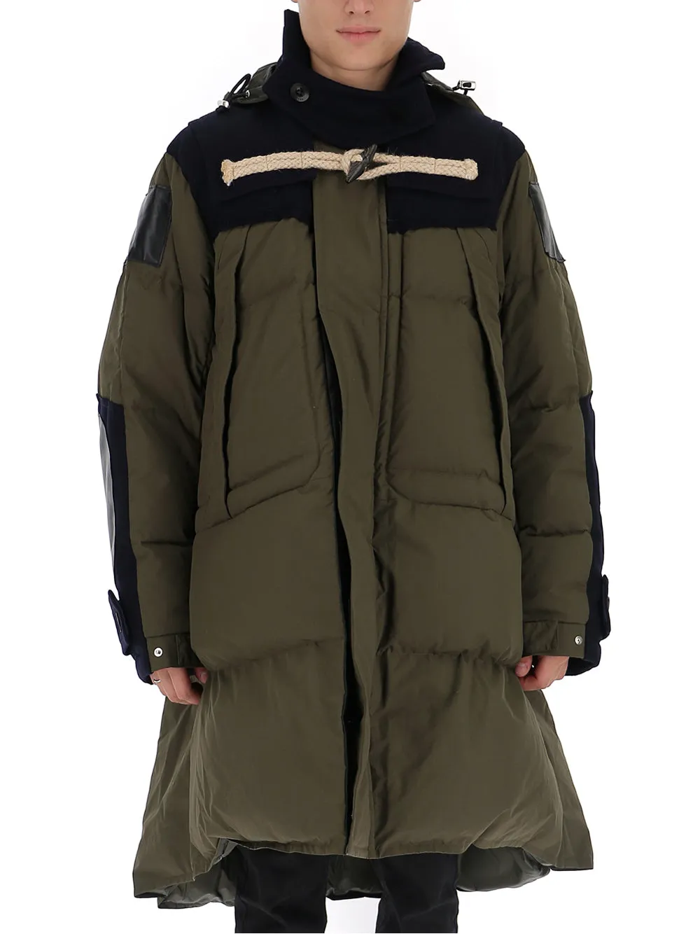 Sacai Toggle Fastening Hooded Coat