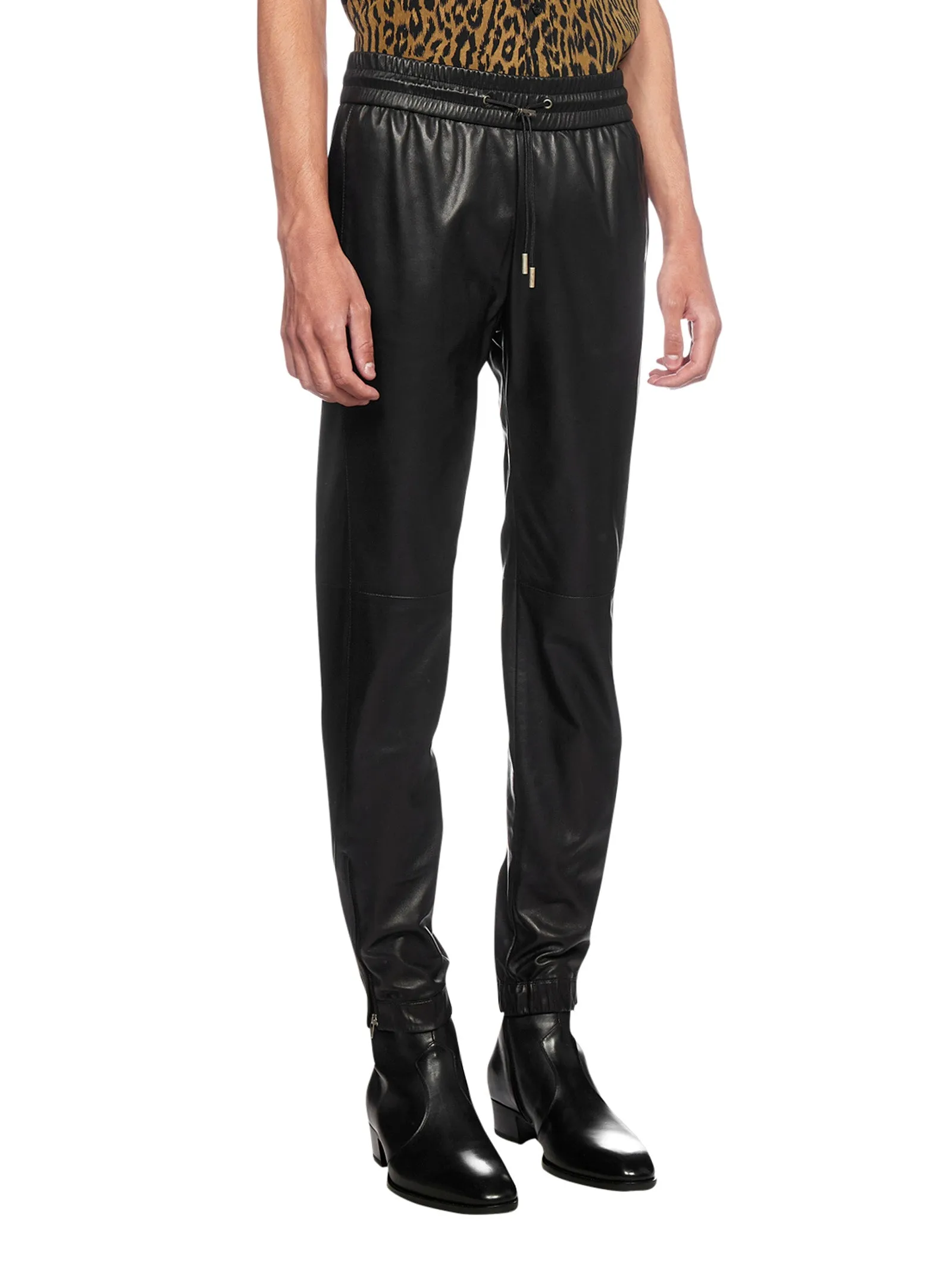Saint Laurent Drawstring Leather Pants