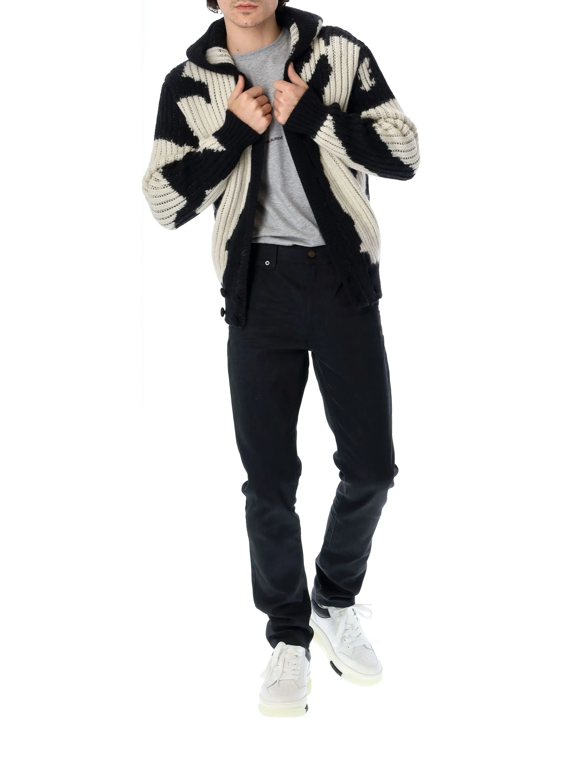 Saint Laurent Hooded Knitted Cardigan
