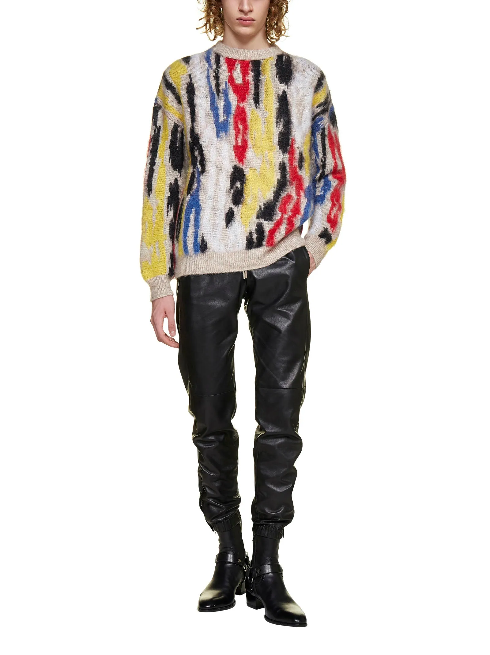 Saint Laurent Jacquard Crewneck Sweater