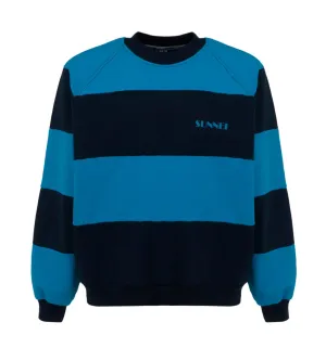 Sunnei Logo Embroidered Crewneck Striped Sweater