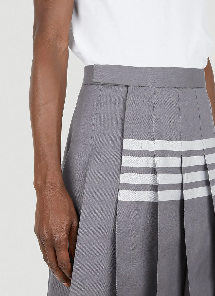 Thom Browne Check Backstrap Pleated Knee-Length Skirt