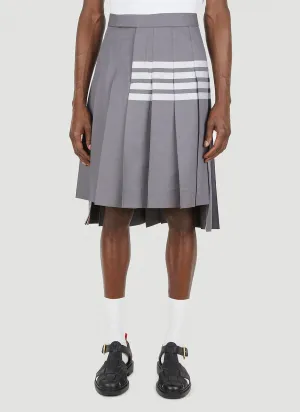 Thom Browne Check Backstrap Pleated Knee-Length Skirt