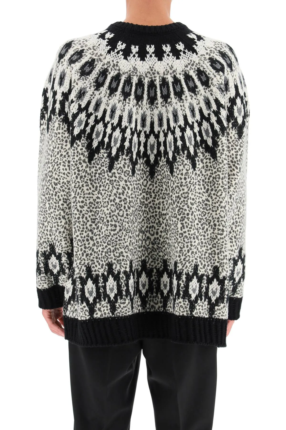 Valentino Animalier Intarsia-Knit Sweater