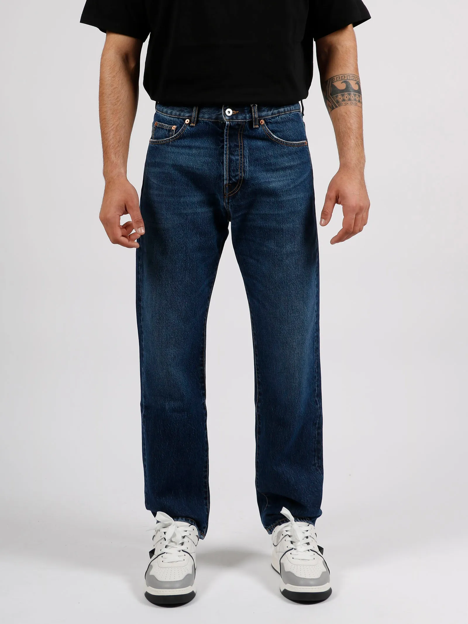 Valentino Buttoned Straight Leg Jeans