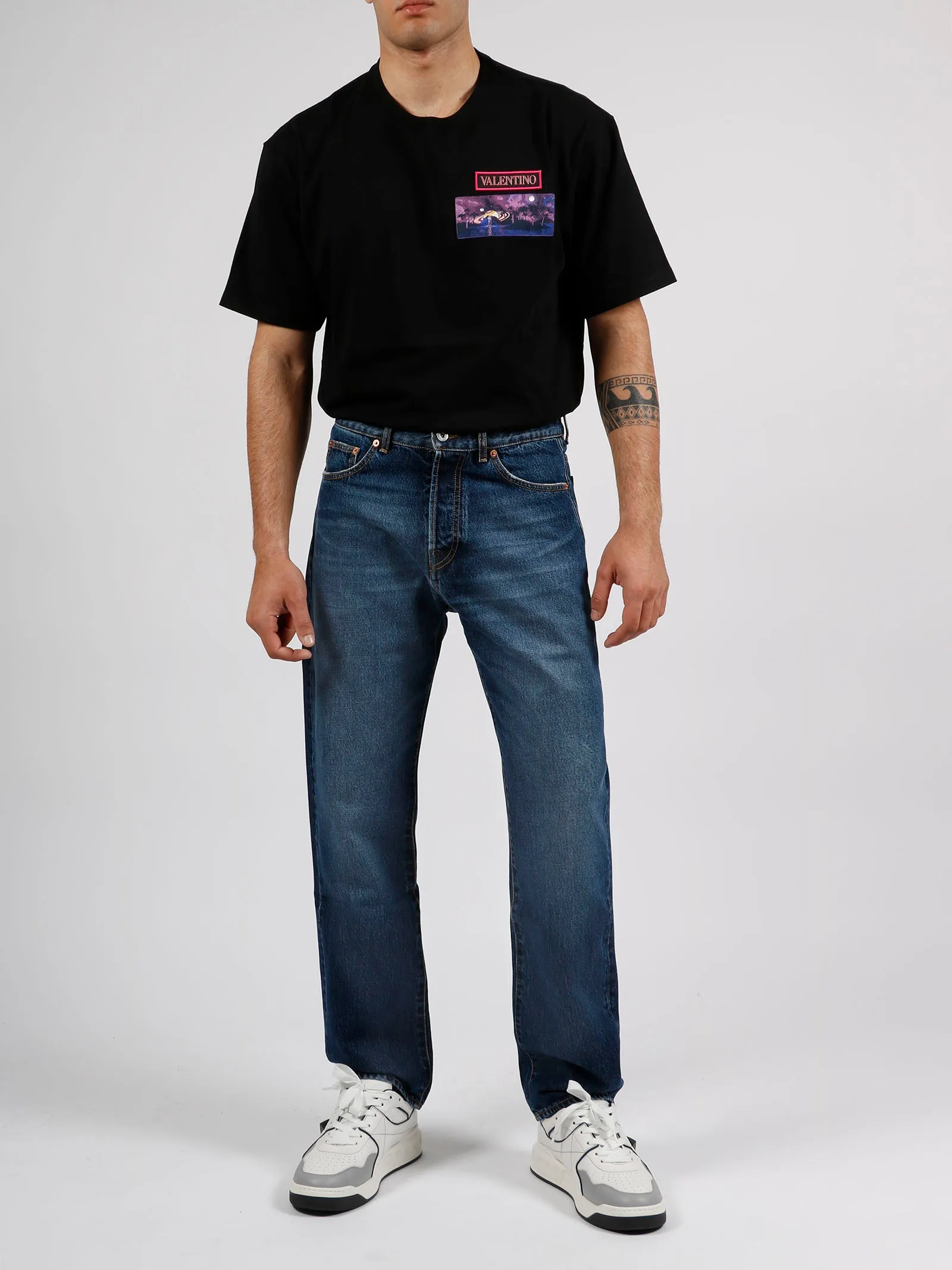 Valentino Buttoned Straight Leg Jeans