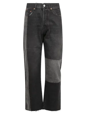 Valentino Patchwork-Detailed Tapered Jeans