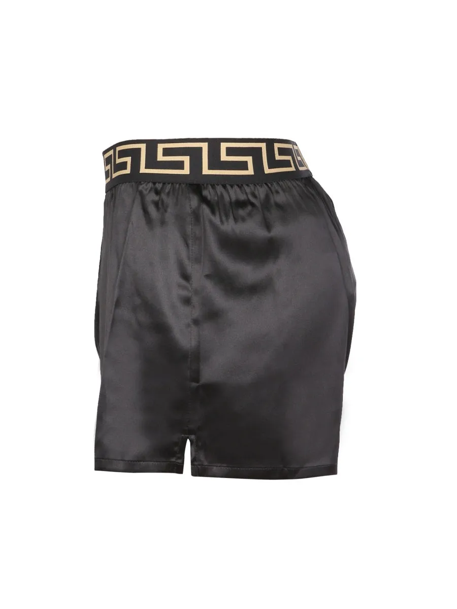 Versace Greca Waistband Pajama Shorts