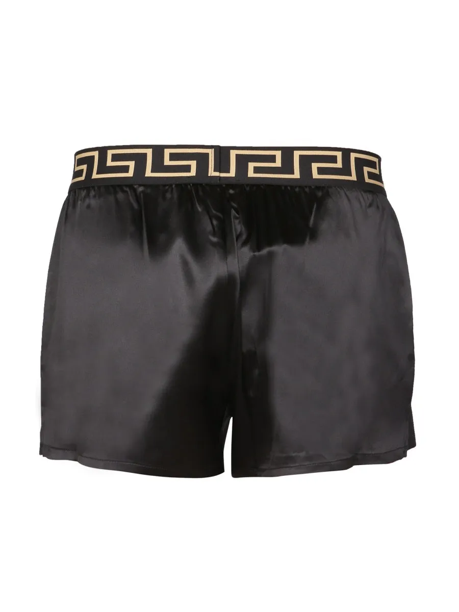 Versace Greca Waistband Pajama Shorts