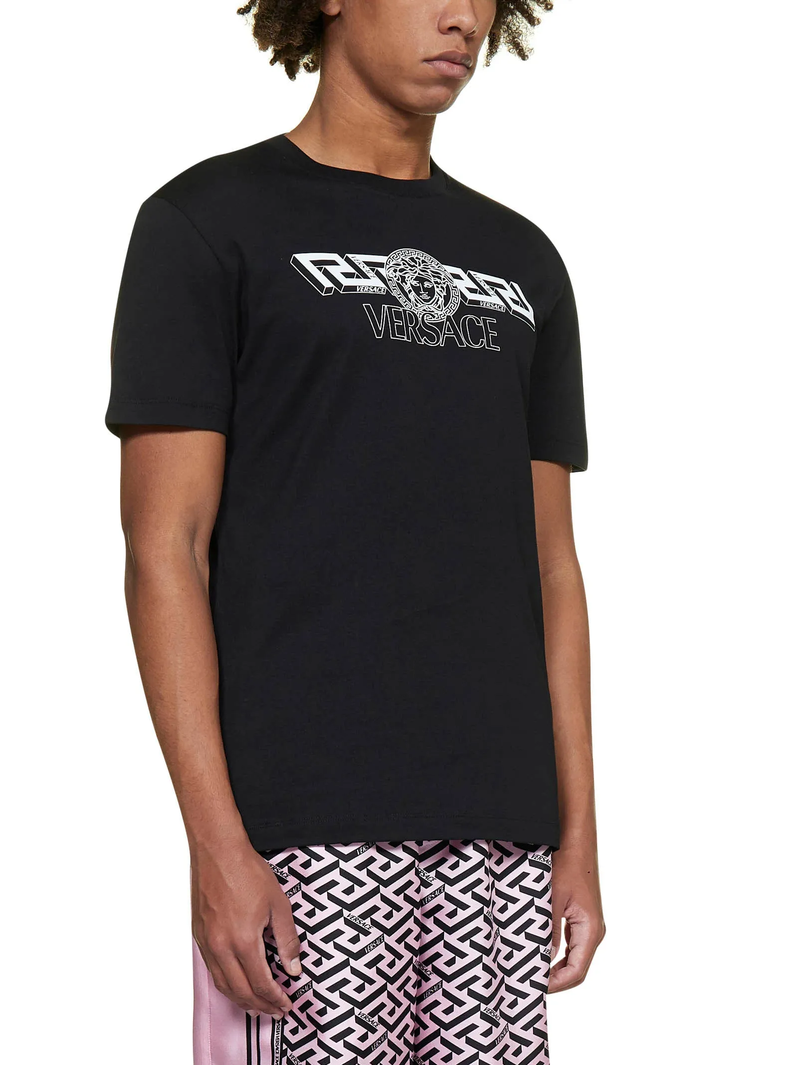 Versace Logo Printed Crewneck T-Shirt